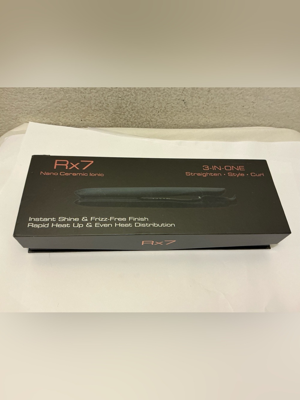 RX-7 3-in-1 Ceramic Ionic Hair Straightener - Black